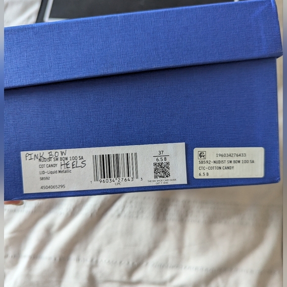 Stuart Weitzman Nudist Cotton Candy  Crystal Bow Sandals - Picture 6 of 9